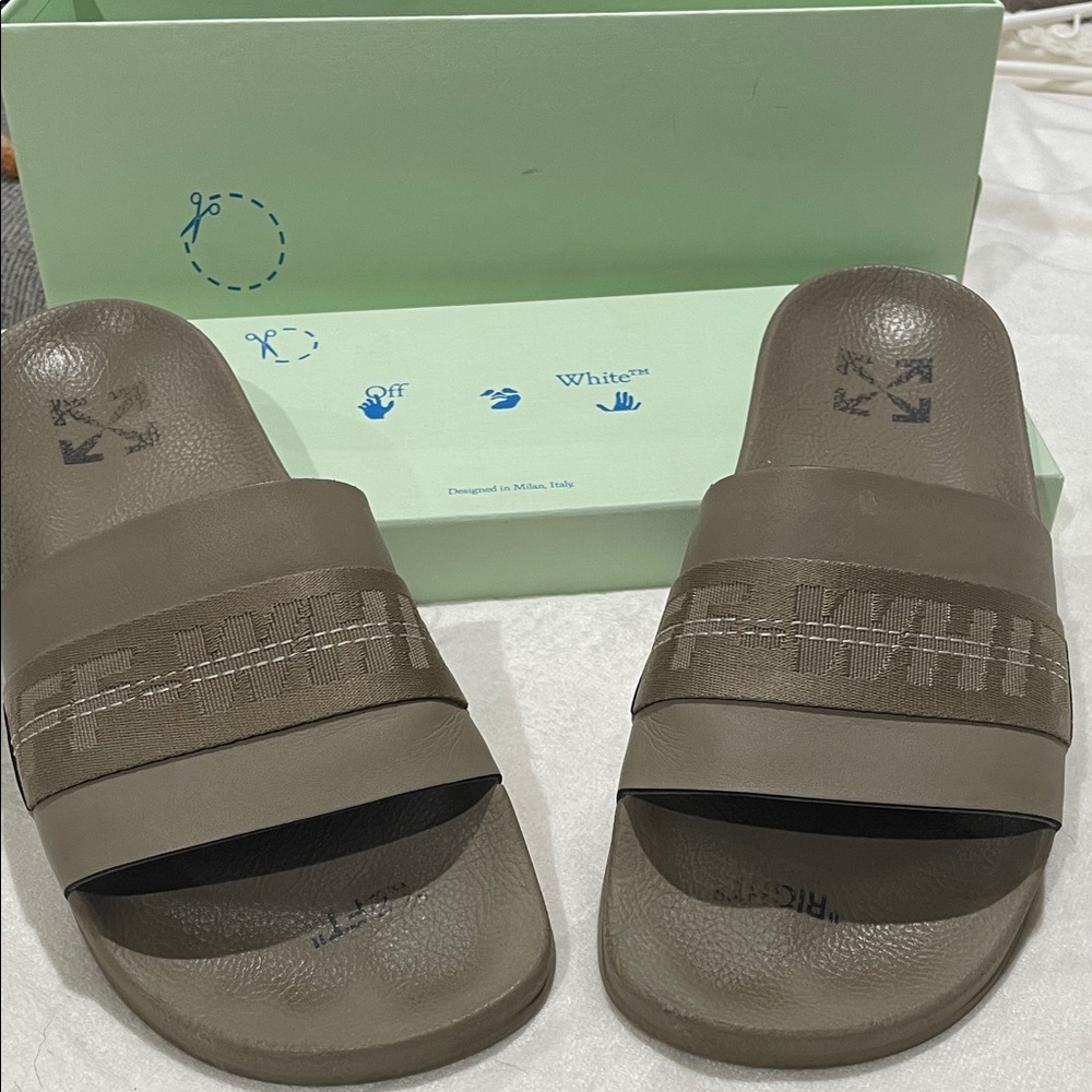 Off-White Olive Slides